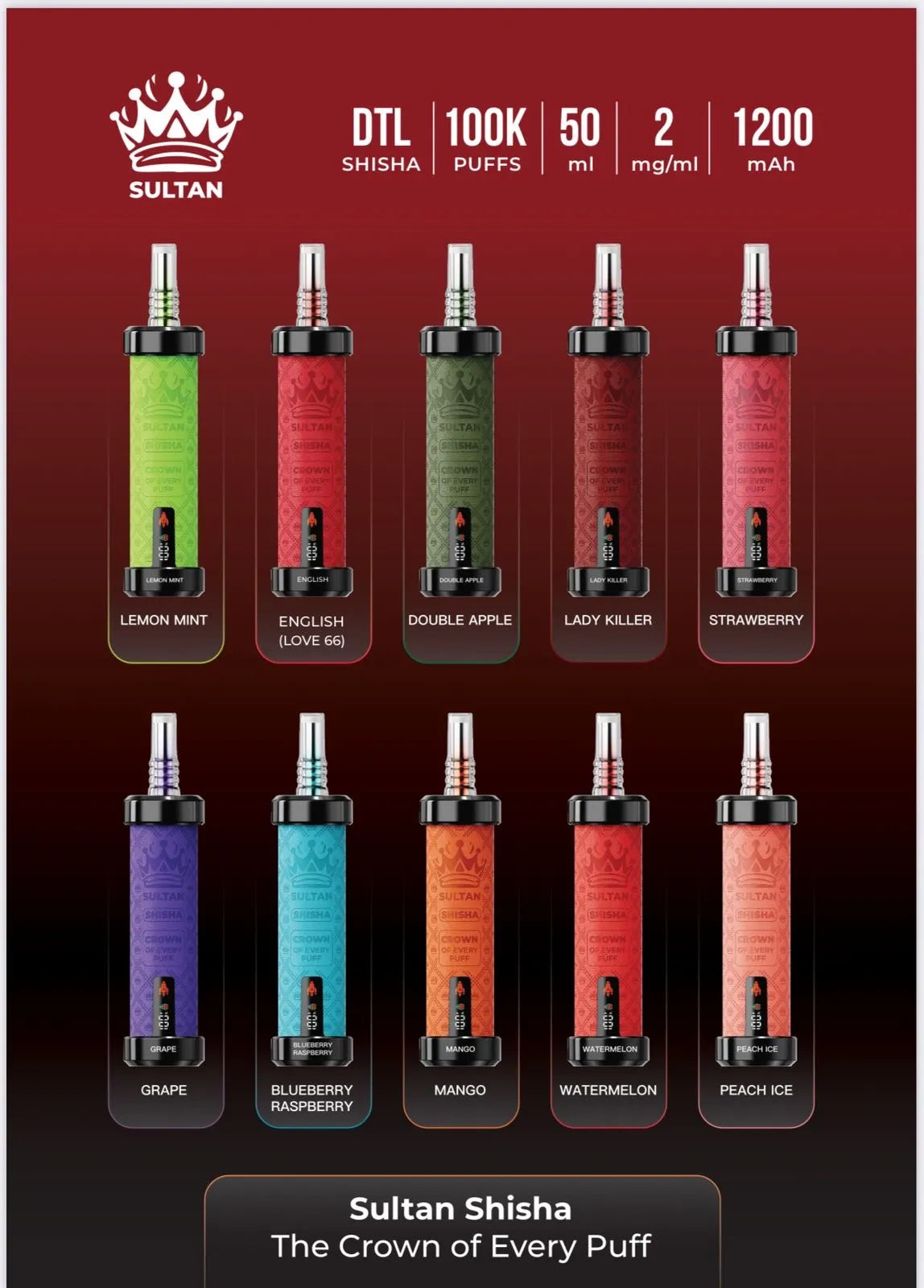 Sultan Shisha 100k Puff 2mg